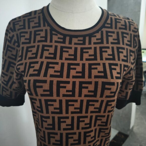 Fendi FF-Jacquard Midi Dress - Picture 3 of 10